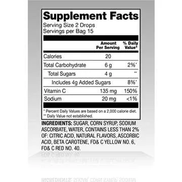 Amazon Basic Care Vitamin C Drops, Citrus Flavors, 140 Count