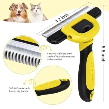 MIU COLOR Pet Grooming Brush for Dogs & Cats - Reduce Shedding Easily