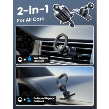 Lamicall for Magsafe Car Mount - [20X N55 Magnets] Magnetic Phone Holder for Your Car Dashboard Vent Car Mount with 360 Rotatable Car Phone Holder for iPhone 16 15 14 13 12 Pro Plus Max Mini