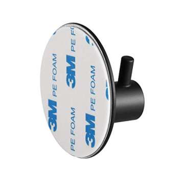 SouLips Adhesive Hooks, Self Adhesive Black Wall Mounted Hanger for Key Robe Coat Towel, Super Stron...