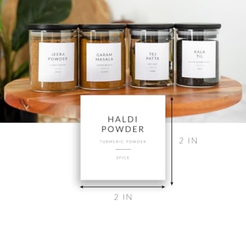 SAVVY & SORTED Spice Labels for Indian Spices - Waterproof Stickers