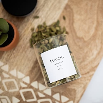 SAVVY & SORTED Spice Labels for Indian Spices - Waterproof Stickers