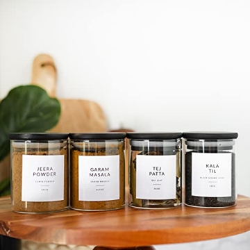 SAVVY & SORTED Spice Labels for Indian Spices - Waterproof Stickers