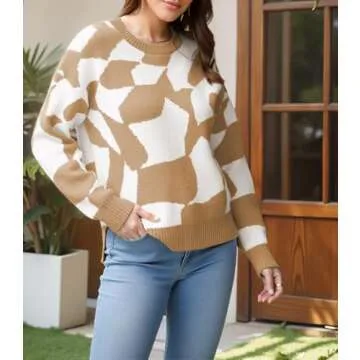 CCTOO Women's Checkered Oversized Sweater - Cozy & Stylish for Fall 2025