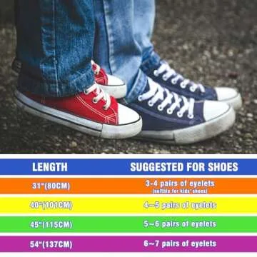 Auihiay 24 Pairs Flat Colored Shoelaces Shoestrings for Sneakers Skate Shoes Sport Shoes Boots, 24 Colour, 1 m