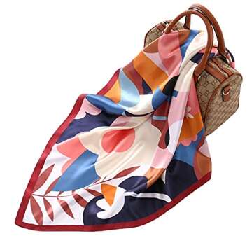 vimate silk head scarf for women, 2 pack 35'' square satin hair scarf bandana for sleeping at night (2 Pack-G)