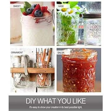 VERONES Mason Jars 6 OZ, 30 PACK 6oz Mason jars Canning Jars Jelly Jars With Lids, Ideal for Jam, Honey, Wedding Favors, Shower Favors