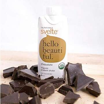 Svelte Organic Protein Shake, Chocolate, 11 Ounce (Pack of 8)