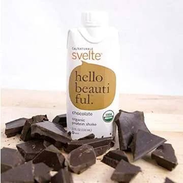 Svelte Organic Protein Shake, Chocolate, 11 Ounce (Pack of 8)
