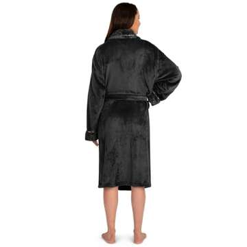 Luxurious Fleece Robe for Women - Cozy Satin Trim Bathrobe