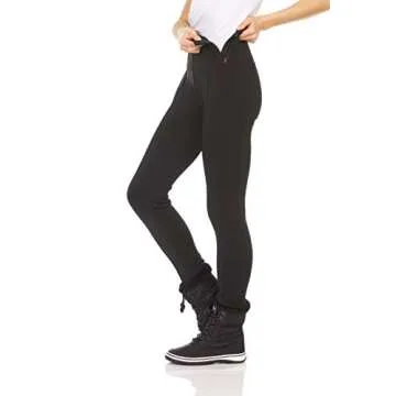 Arctic Quest Women's Snow Ski Pants Water Resistant Softshell Insulated Skinny Fit Pants Snowboarding Hiking Winter Outdoor, Rich Black, Medium