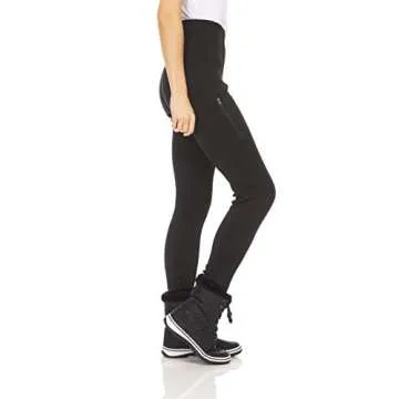 Arctic Quest Women's Snow Ski Pants Water Resistant Softshell Insulated Skinny Fit Pants Snowboarding Hiking Winter Outdoor, Rich Black, Medium