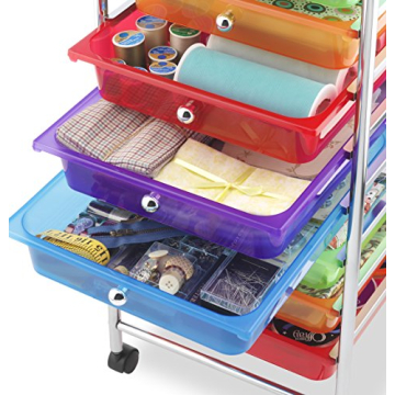Whitmor Rolling Craft Organizer Cart with 10 Drawers