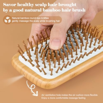 Eco-Friendly Bamboo Hair Brush for Gentle Detangling