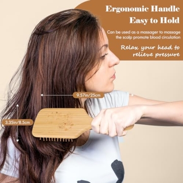 Eco-Friendly Bamboo Hair Brush for Gentle Detangling