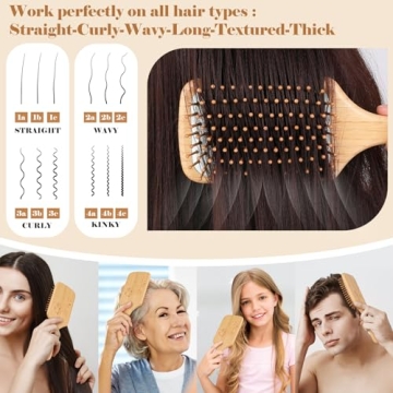 Eco-Friendly Bamboo Hair Brush for Gentle Detangling