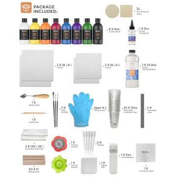 Nicpro Large Bulk Acrylic Pouring Paint Art Starter Supplies with 8 Colors }