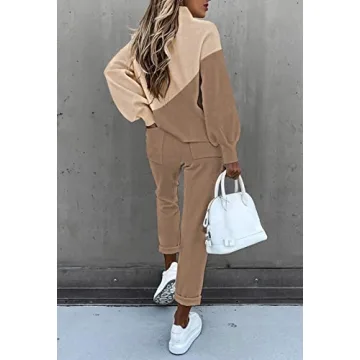 Fixmatti Women's Colorblock Sweatsuit Lounge & Sport Set