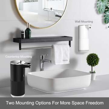 Automatic Foaming Soap Dispenser,Touchless Hand Sanitizer Dispenser Electric,Hand Soap Dispenser 4-Level Adjustable, Foam Soap with USB C Rechargeable for Kitchen,Bathroom,Hotel,Restaurant(White)