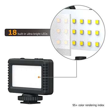 Kiwifotos Mini LED Video Light for Sony ZV-E10 II ZVE10 ZV-1F ZV1F ZV-1 II ZV1 ZV1II A6000 A6100 A6300 A6400 Nikon Z30 Z50 Z6 Z7 & More Cameras, for Vlog Shooting Recording, Portable & Rechargeable