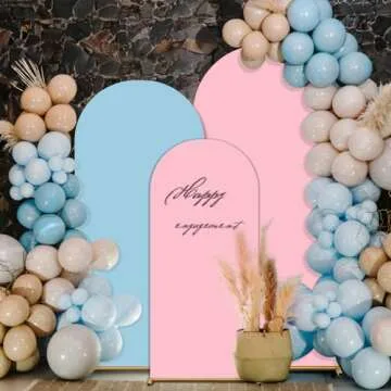 Arch Backdrop Cover Set of 2(6ft/7.2ft) Double Color Wedding Arch Cover Spandex Fitted Arch Covers,R...