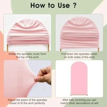 Arch Backdrop Cover Set of 2(6ft/7.2ft) Double Color Wedding Arch Cover Spandex Fitted Arch Covers,Round Top Chiara Arch Backdrop Cover for Baby Party Birthday Banquet Shower (Pink+Blue)
