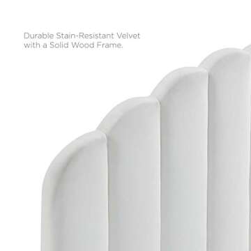 Modway Veronique Channel Tufted Performance Velvet Upholstered Full/Queen Headboard in White