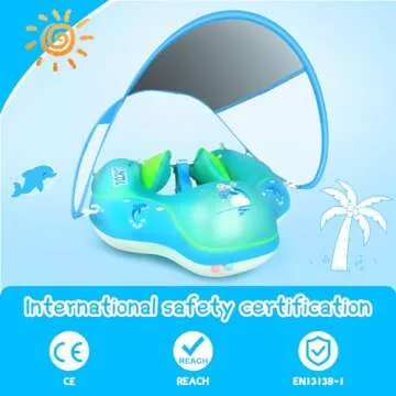 LAYCOL Baby Swimming Float with Sun Canopy for Safety