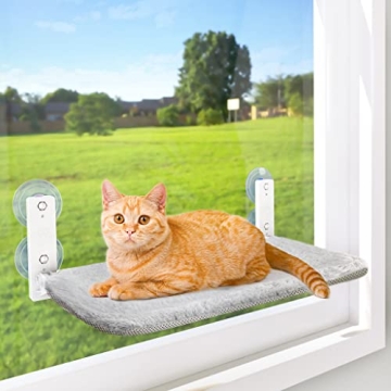 AMOSIJOY Cordless Cat Window Perch - A Cozy Hammock for Cats