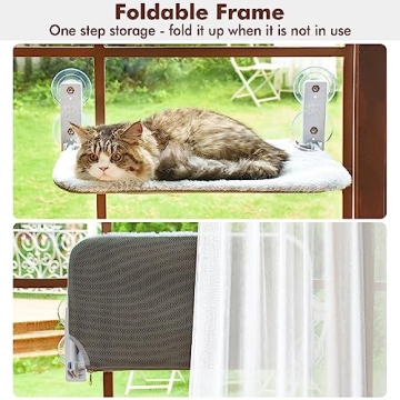 AMOSIJOY Cat Window Perch - Hammock for Indoor Cats