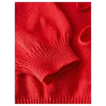 MakeMeChic Women's Plus Size Red Cardigan Sweater