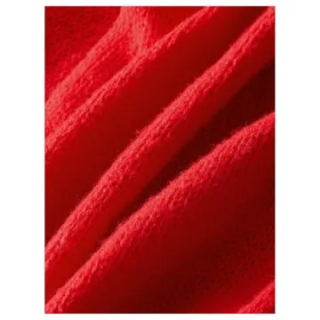 MakeMeChic Women's Plus Size Red Cardigan Sweater