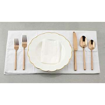 Copper Flatware Set 20-Piece Service for 4, Titanium Silverware Set Cutlery, Stainless Steel
