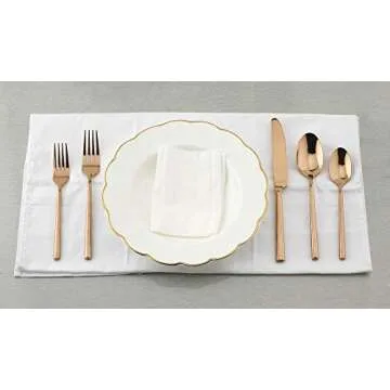 Copper Flatware Set 20-Piece Service for 4, Titanium Silverware Set Cutlery, Stainless Steel