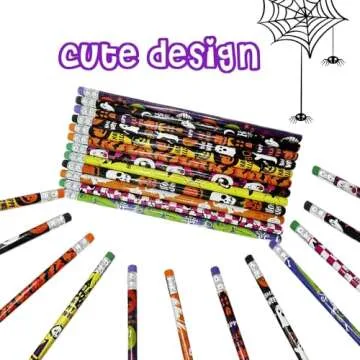 BAISDY 60 Halloween Pencils for Kids School Supplies