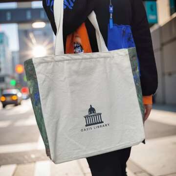 BROADREAM Canvas Tote Bag Aesthetic - Zippered Book Tote Bag with Interior Pocket by Cute Shoulder Tote Bags for Women Shopping & Travel - Best Gift for Teacher Mom Friendship Wife Classmate Birthday