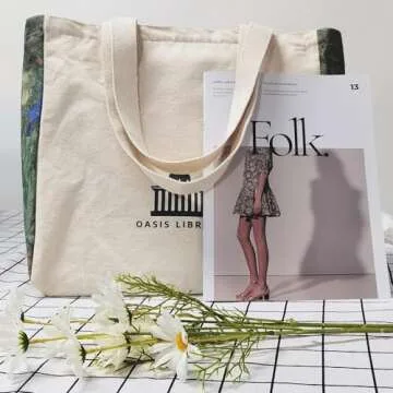 BROADREAM Canvas Tote Bag Aesthetic - Zippered Book Tote Bag with Interior Pocket by Cute Shoulder Tote Bags for Women Shopping & Travel - Best Gift for Teacher Mom Friendship Wife Classmate Birthday