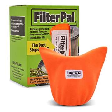 FilterPal Reusable Pre Filter Bag For Shop Vacuums - Wet Dry Vac Dust Collector Bags For VF 4000, VF 5000, DXVC6912, 917816 OEM Filters - Assembled In USA, Medium, Orange - 11.5" Tall, 7.5" Diameter