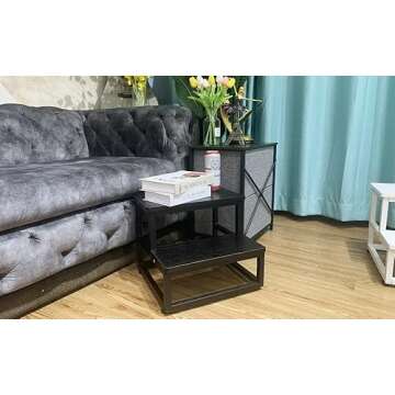 YAKANJ Step Stools for Adults Kids, Heavy Duty Sturdy Metal Frame Hold Up to 500 Lbs Capacity for Ki...