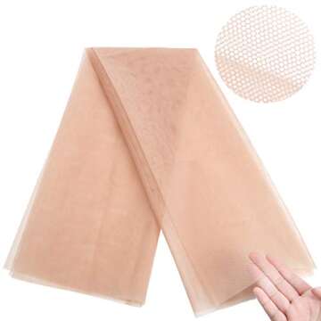 GEX Swiss Lace Net for Making Lace Wig Closure Caps Toupee, Foundation Wig Accessories- 1/4 Yard (18"x20"), Light Brown Color