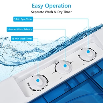 COSTWAY Compact Twin Tub Washing Machine 26 lbs