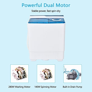 COSTWAY Compact Twin Tub Washing Machine 26 lbs