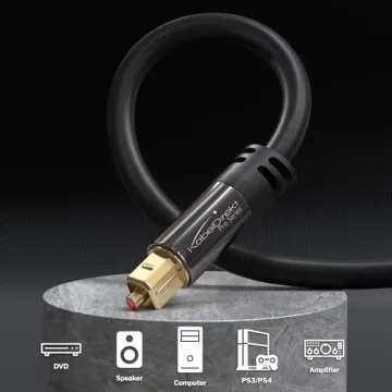 KabelDirekt TOSLINK Optical Audio Cable 1.5ft - Fiber Optic for High-Quality Sound