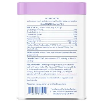 Native Pet Goat Milk Powder for Dogs - Organic & Nutritious