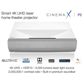 Optoma CinemaX P2 Smart 4K UHD Laser Projector for Home