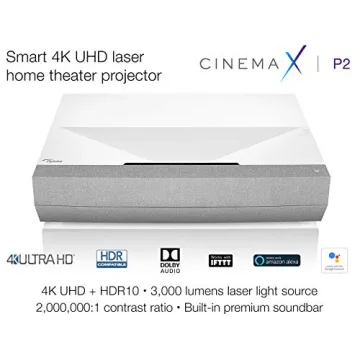 Optoma CinemaX P2 Smart 4K UHD Laser Projector for Home