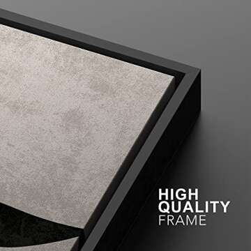 SIGNWIN Framed Canvas Print Wall Art Set Mid-Century Black Polygon Variety Abstract Shapes Illustrations Modern Art Decorative Contemporary for Living Room, Bedroom, Office - 24"x36"x2 Black