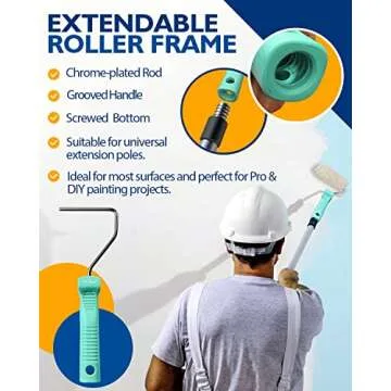 4 inch Small Paint Roller Tray Set, PinStone 12pcs 4" Mini Paint Roller with Extension Threads, 10 Microfiber Covers & Paint Preservation Tray Lid, Mini Rollers for Painting Walls, Cabinets, Touch-ups