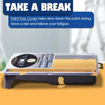 4 inch Small Paint Roller Tray Set, PinStone 12pcs 4" Mini Paint Roller with Extension Threads, 10 Microfiber Covers & Paint Preservation Tray Lid, Mini Rollers for Painting Walls, Cabinets, Touch-ups