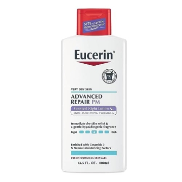 Eucerin Advanced Repair Scented Night Lotion, 48 Hour Moisturizing Body Lotion for Dry Skin, Paraben...
